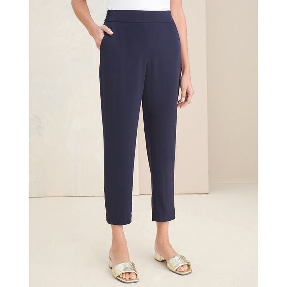 🆕 Chicos Zipper Hem Ankle pull on match back woven ankle pant SZ 2/12 - Picture 8 of 8